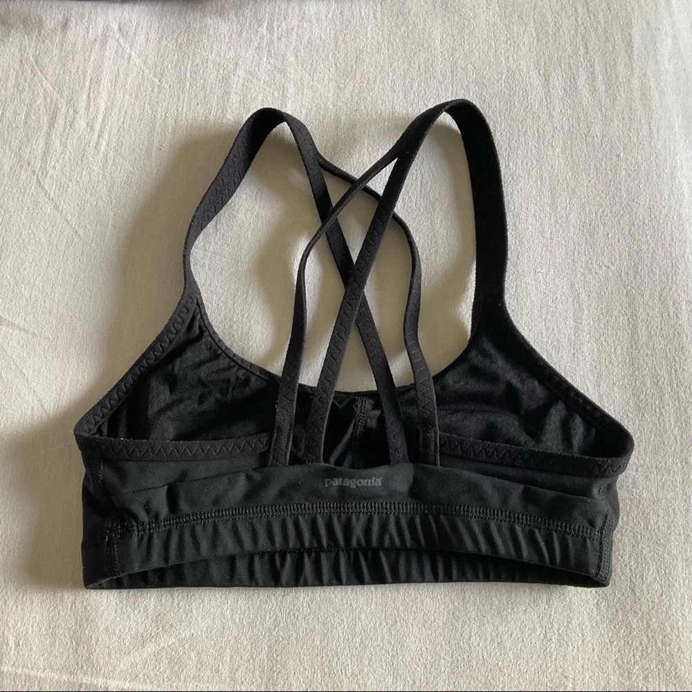 Black Cross Back Patagonia Sports Bra - Picture 2 of 5